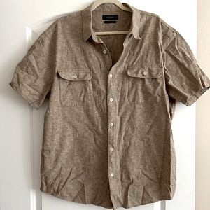 Lucky Brands Linen Short Sleeve Button Up - Mens Slim Fit XL